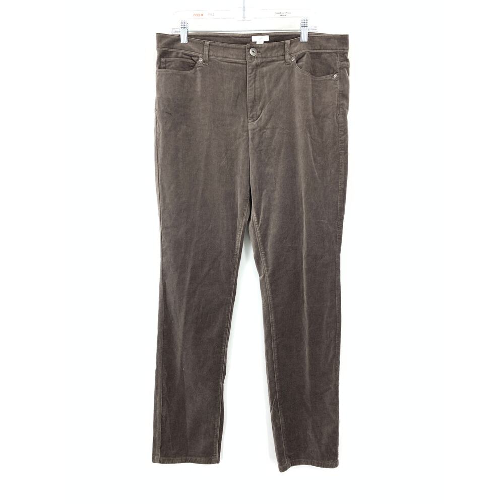 J.Jill Women’s Pants 14 Tall Brown Stretch Casual Straight Leg